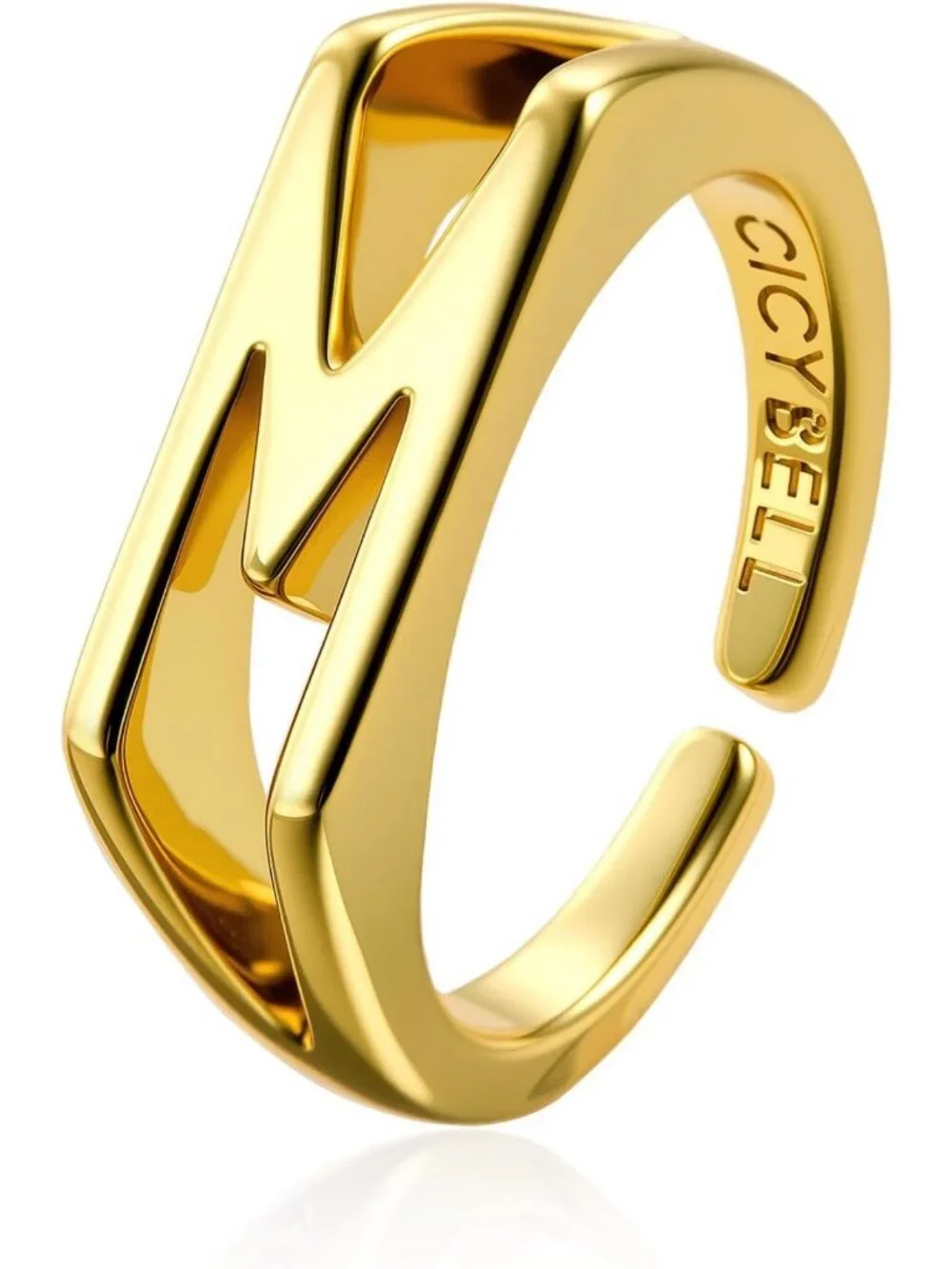 18k Gold Plated Adjustable Initial Rings for Women - Stylish Personalized